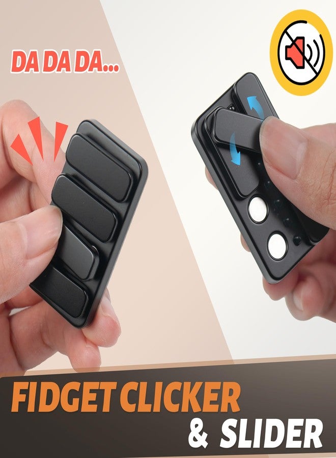 Chilvil Metal Fidget Clicker Slider Magnetic Toys for Adults, Figette Keyboard Silent Desk Office Small EDC, Quiet ADHD Anxiety and Stress Relief Pain Stim Items, Cool Figits Gadgets Stuff Gift for Teens Mens - Image 2